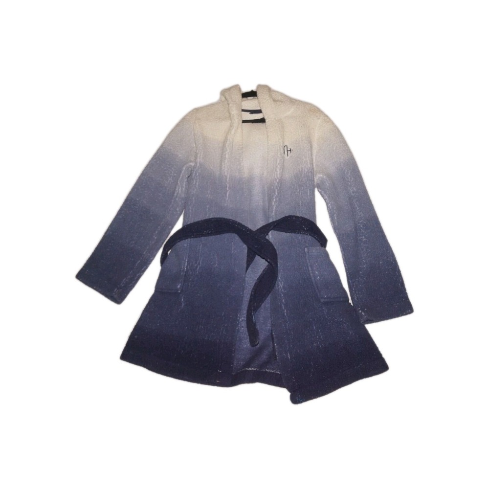 Tommy Hilfiger Women's Ombre White Blue Fleece Robe